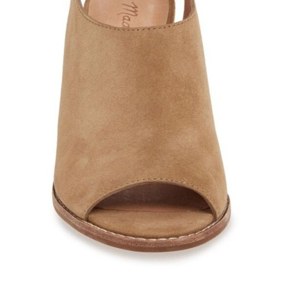 Madewell The Cary Tan Suede Slingback Sandals Block Heel Women's 10  New In Box - Picture 7 of 8